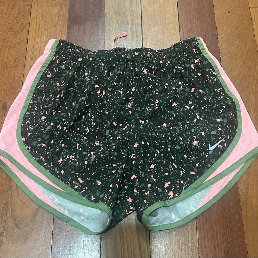 Nike Dri-Fit Women's Black/Green/Pink Running Shorts